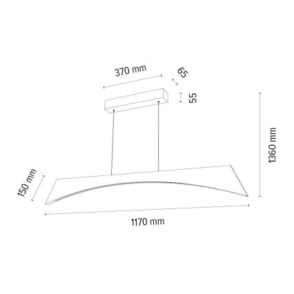 Candeeiro suspenso LED com regulação ZIAD LED/14W/230V carvalho