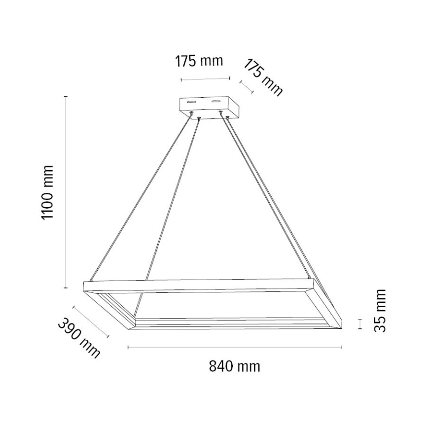 Candeeiro suspenso LED com regulação LEGNO 2xLED/33W/230V carvalho