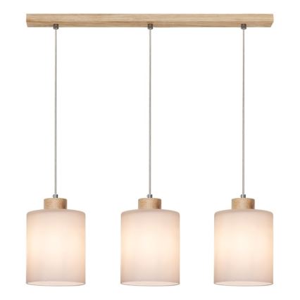 Candelabro suspenso ZEFIR 3xE27/60W/230V carvalho - certificado por FSC