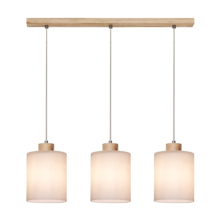 Candelabro suspenso ZEFIR 3xE27/60W/230V carvalho - certificado por FSC