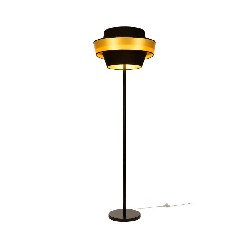 Candeeiro de chão PRETO GOLD 1xE27/60W/230V - certificado por FSC