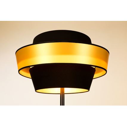 Candeeiro de chão PRETO GOLD 1xE27/60W/230V - certificado por FSC