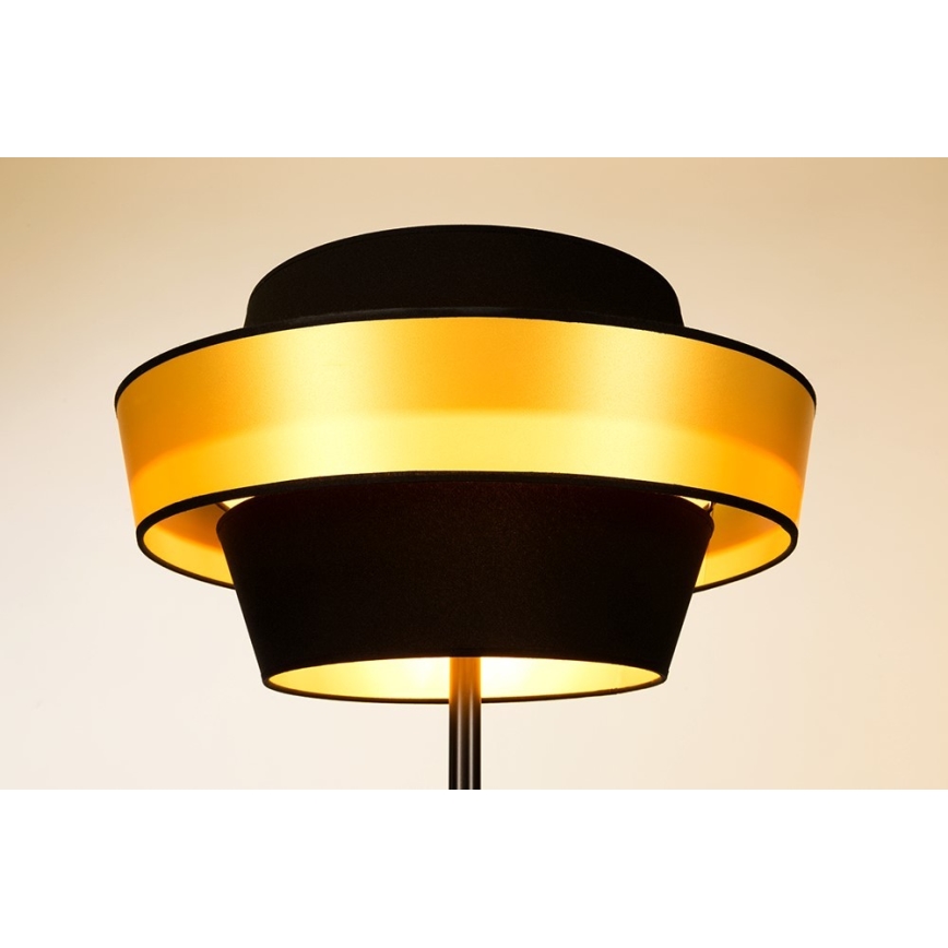 Candeeiro de chão PRETO GOLD 1xE27/60W/230V - certificado por FSC