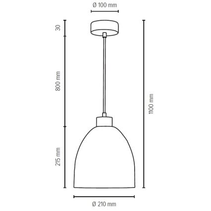 Candelabro suspenso ALESSANDRO 1xE27/60W/230V carvalho - certificado por FSC
