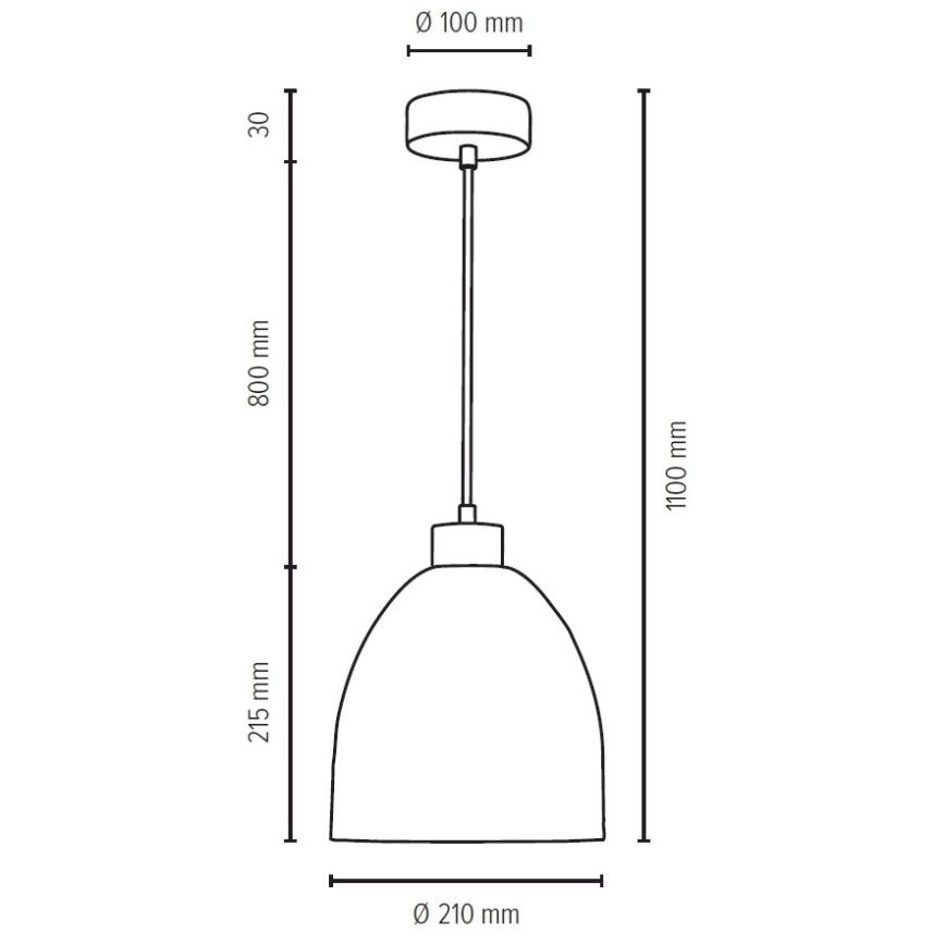 Candelabro suspenso ALESSANDRO 1xE27/60W/230V carvalho - certificado por FSC