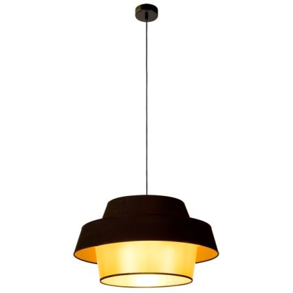 Candeeiro de teto suspenso PRETO GOLD 1xE27/60W/230V