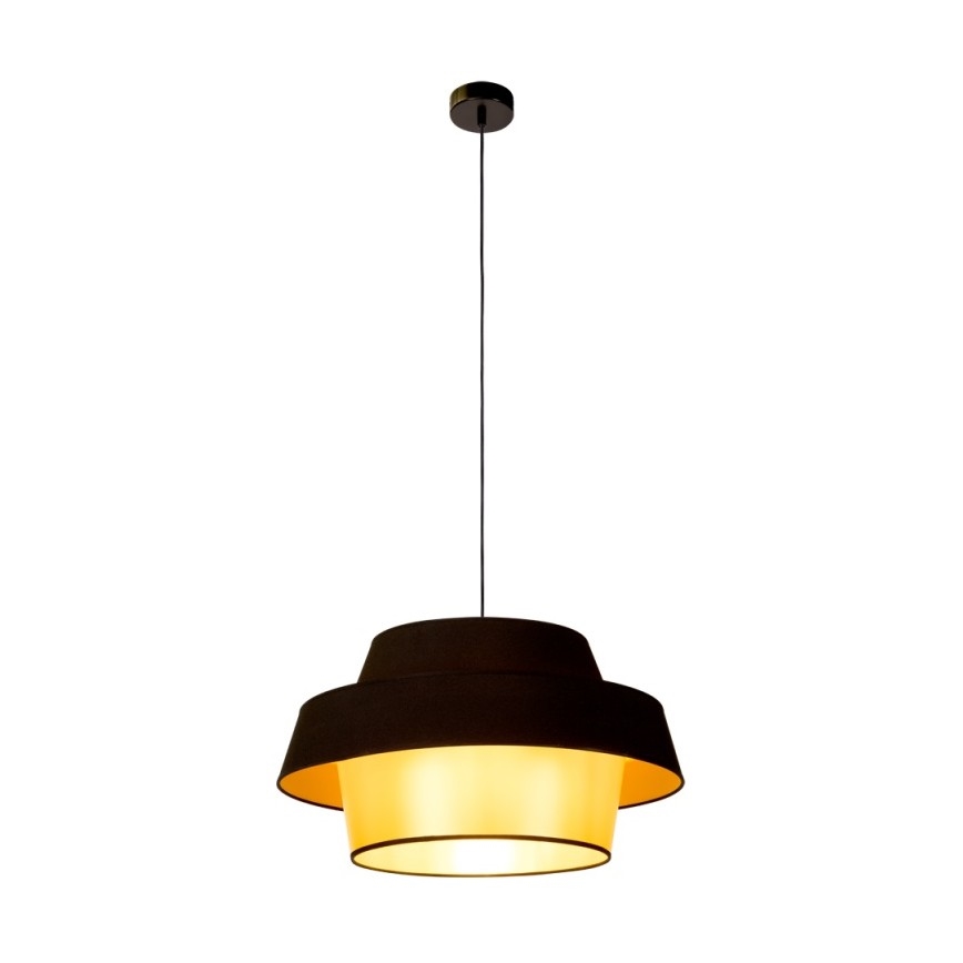 Candeeiro de teto suspenso PRETO GOLD 1xE27/60W/230V