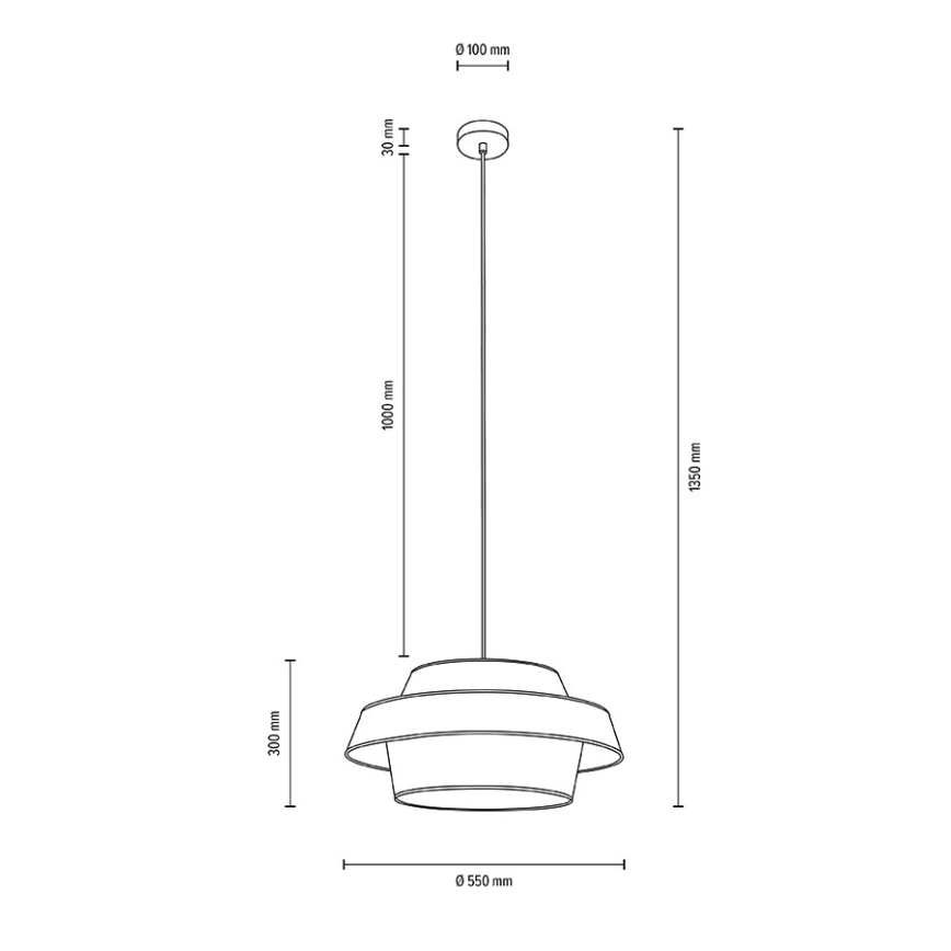Candeeiro de teto suspenso PRETO GOLD 1xE27/60W/230V