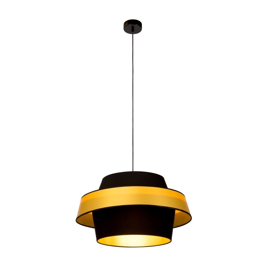 Candeeiro de teto suspenso PRETO GOLD 1xE27/60W/230V