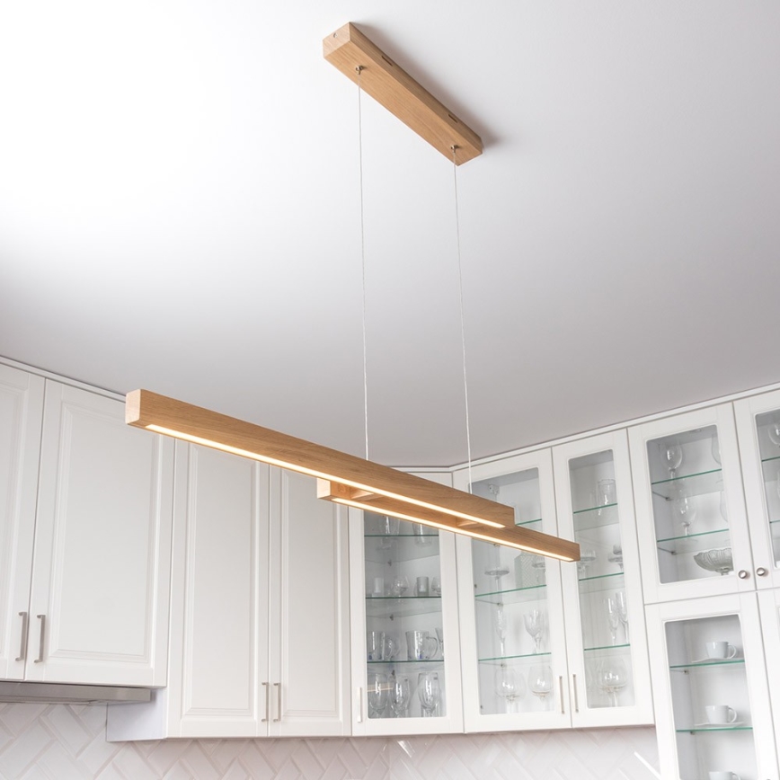 Candelabro suspenso LED com regulação SMAL 2xLED/22,5W/230V carvalho - certificado por FSC