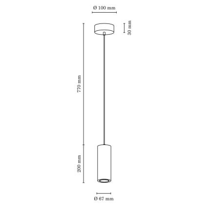 Candelabro suspenso LED PIPE 1xGU10/5W/230V carvalho mate - certificado por FSC