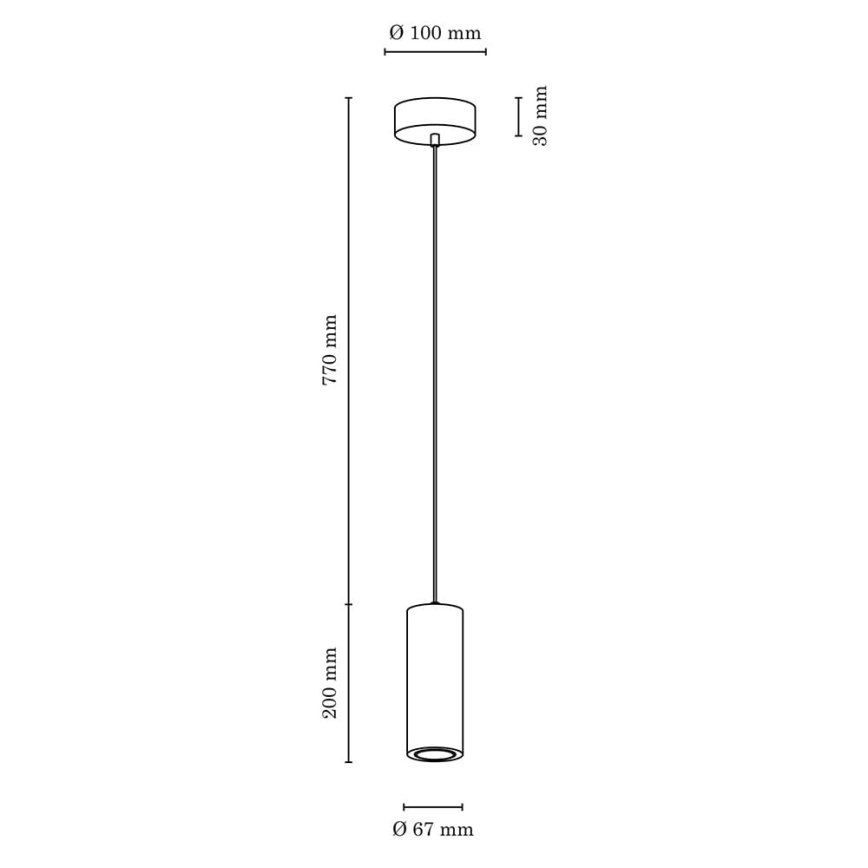 Candelabro suspenso LED PIPE 1xGU10/5W/230V carvalho mate - certificado por FSC