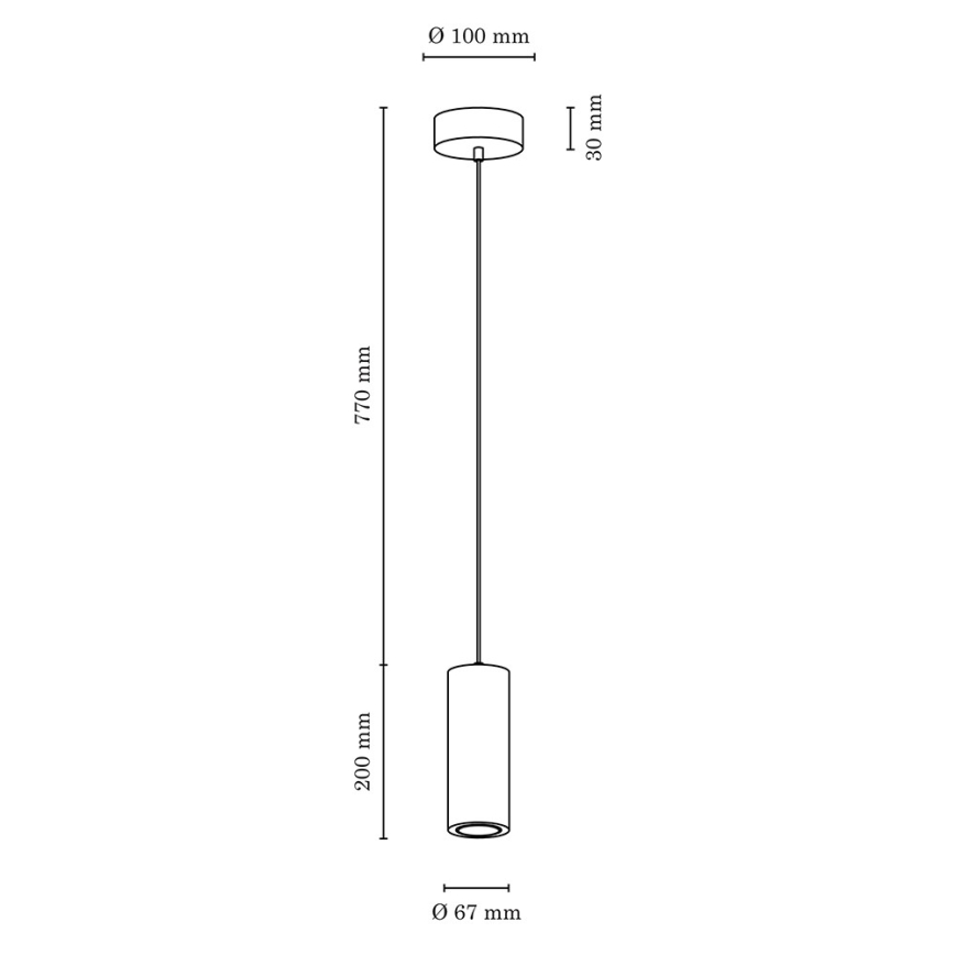 Candelabro suspenso LED PIPE 1xGU10/5W/230V faia - certificado por FSC
