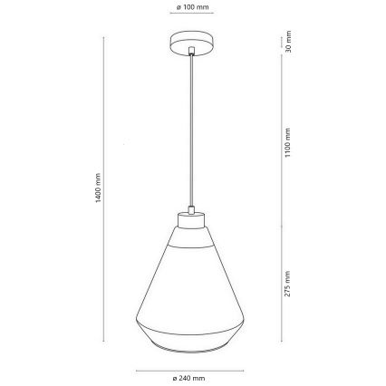 Candelabro suspenso 1xE27/60W/230V - certificado por FSC