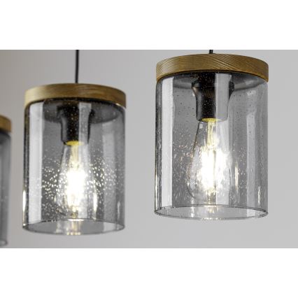 Candelabro suspenso MONSUN 1xE27/60W/230V pinho - certificado por FSC