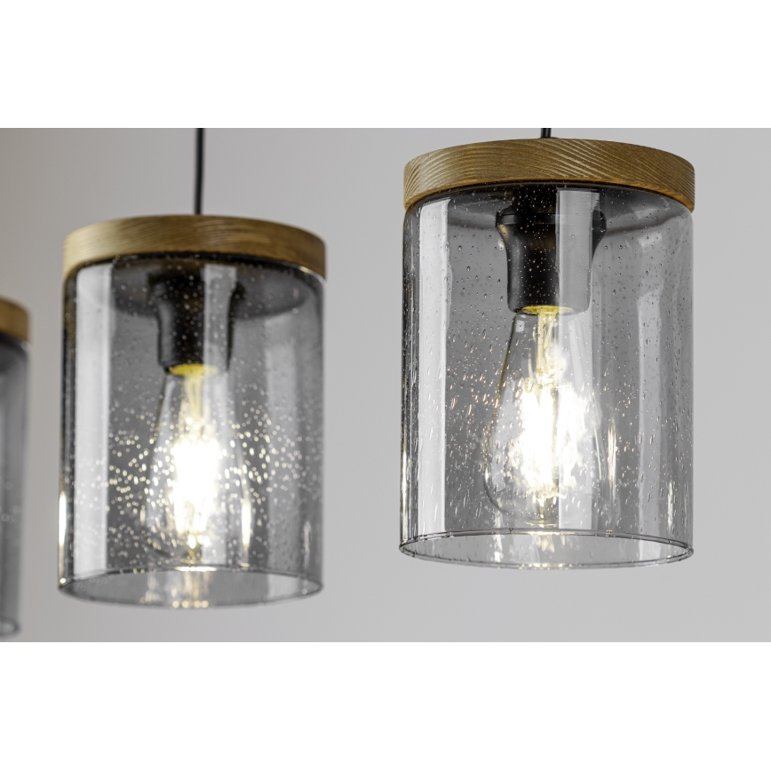 Candelabro suspenso MONSUN 1xE27/60W/230V pinho - certificado por FSC
