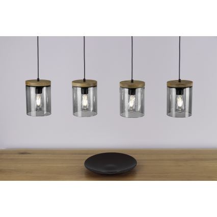 Candelabro suspenso MONSUN 1xE27/60W/230V pinho - certificado por FSC