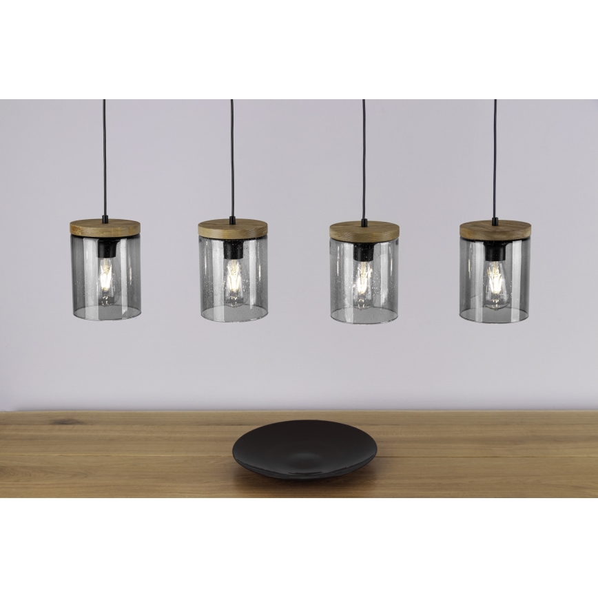 Candelabro suspenso MONSUN 1xE27/60W/230V pinho - certificado por FSC