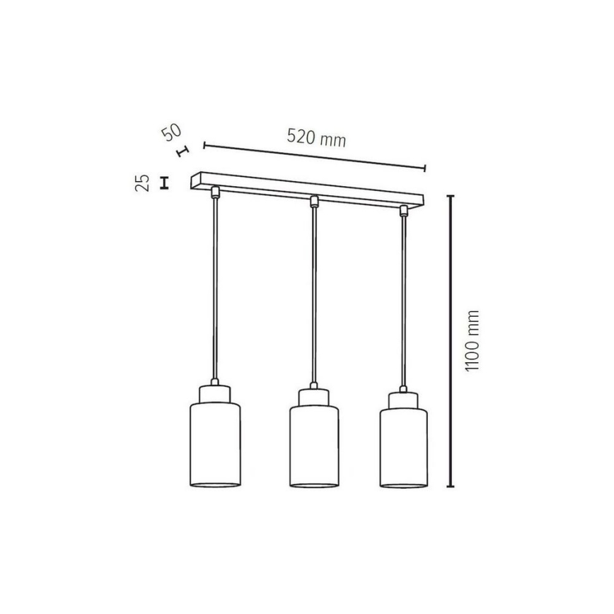 Candelabro suspenso BOSCO 3xE27/60W/230V - certificado por FSC
