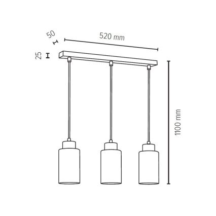 Candelabro suspenso BOSCO 3xE27/60W/230V bétula - certificado por FSC