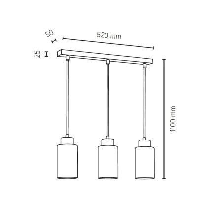 Candelabro suspenso BOSCO 3xE27/60W/230V carvalho - certificado por FSC