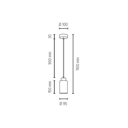 Candelabro suspenso BOSCO 1xE27/60W/230V - certificado por FSC