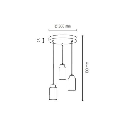 Candelabro suspenso BOSCO 3xE27/60W/230V - certificado por FSC