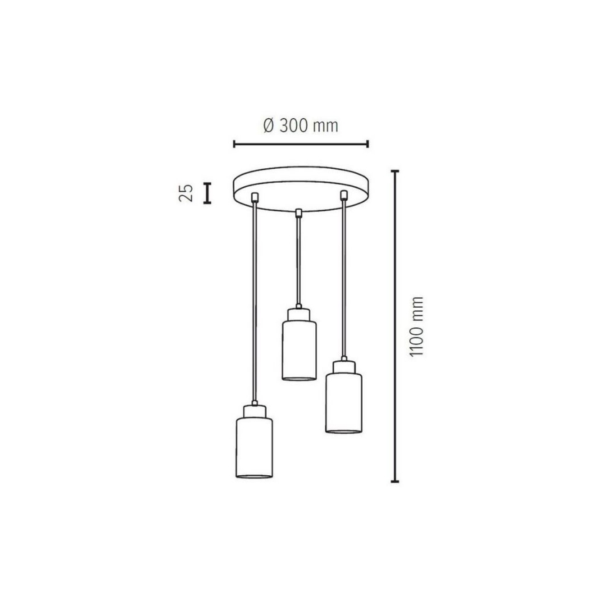 Candelabro suspenso BOSCO 3xE27/60W/230V - certificado por FSC