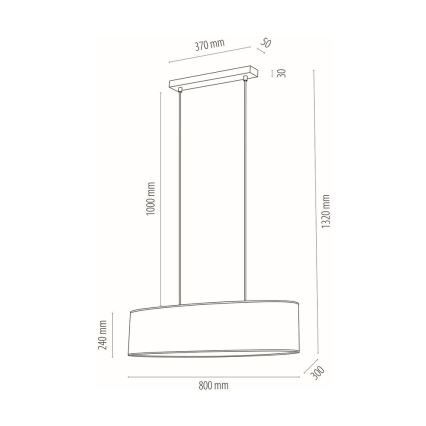 Candelabro suspenso DOVE 2xE27/40W/230V carvalho - certificado por FSC