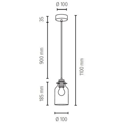 Candelabro suspenso ALESSANDRO 1xE27/60W/230V carvalho  - certificado por FSC