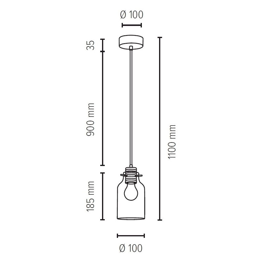 Candelabro suspenso ALESSANDRO 1xE27/60W/230V carvalho  - certificado por FSC