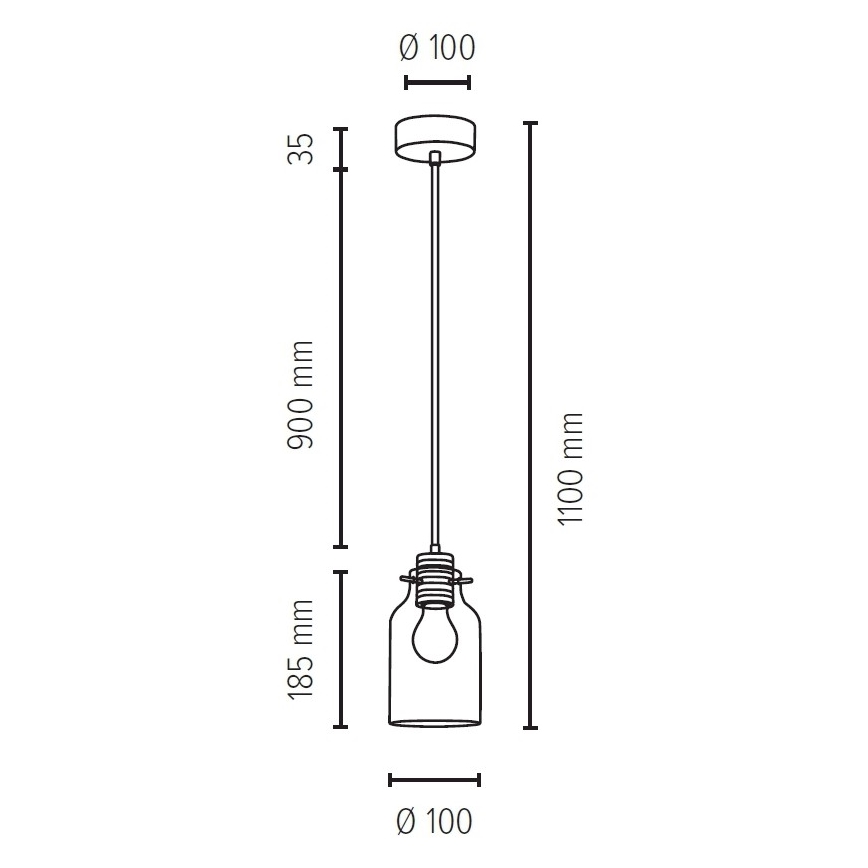 Candeeiro suspenso ALESSANDRO 1xE27/60W/230V faia