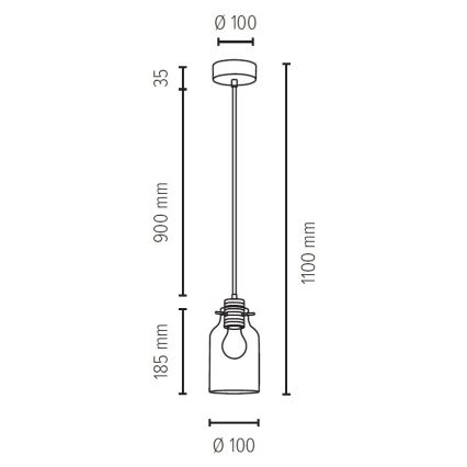 Candelabro suspenso ALESSANDRO 1xE27/60W/230V faia - certificado por FSC