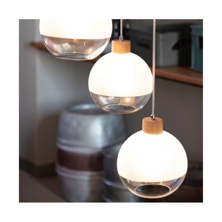 Candelabro suspenso ALESSANDRO 1xE27/60W/230V carvalho - certificado por FSC
