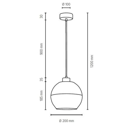 Candelabro suspenso ALESSANDRO 1xE27/60W/230V carvalho - certificado por FSC