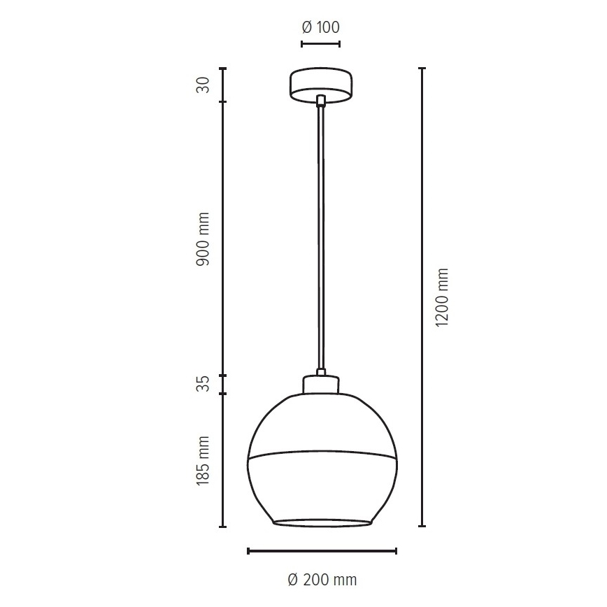 Candelabro suspenso ALESSANDRO 1xE27/60W/230V carvalho - certificado por FSC
