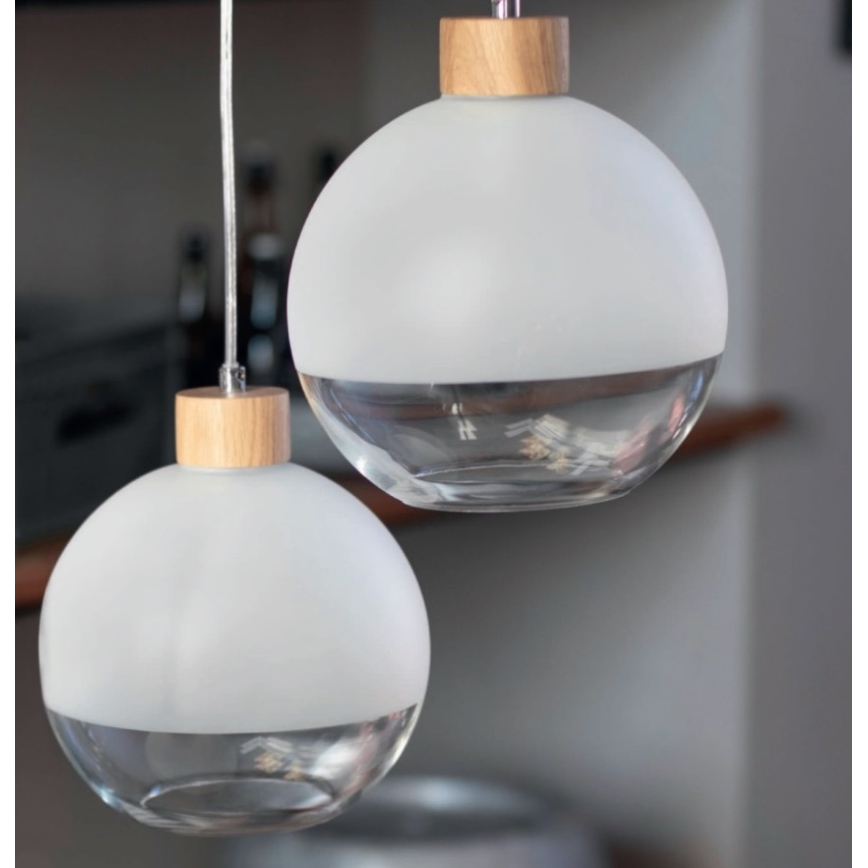 Candelabro suspenso LINEA 3xE27/60W/230V carvalho - certificado por FSC