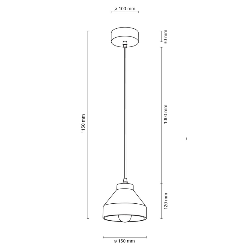 Candeeiro suspenso TRISTAN 1xE14/40W/230V carvalho