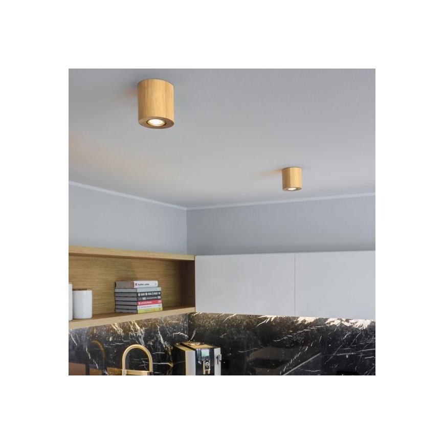 Iluminação de teto WOODDREAM 1xGU10/6W/230V carvalho - certificado por FSC