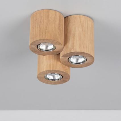 Iluminação de teto WOODDREAM 3xGU10/6W/230V carvalho - certificado por FSC