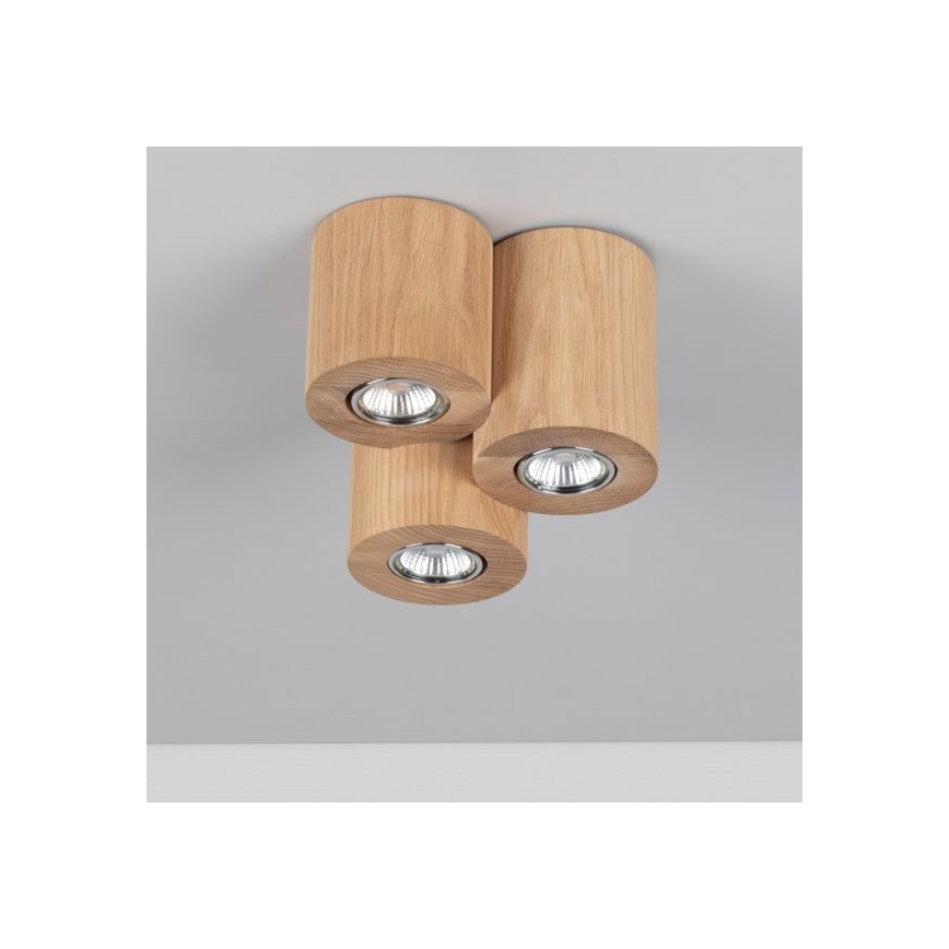 Iluminação de teto WOODDREAM 3xGU10/6W/230V carvalho - certificado por FSC