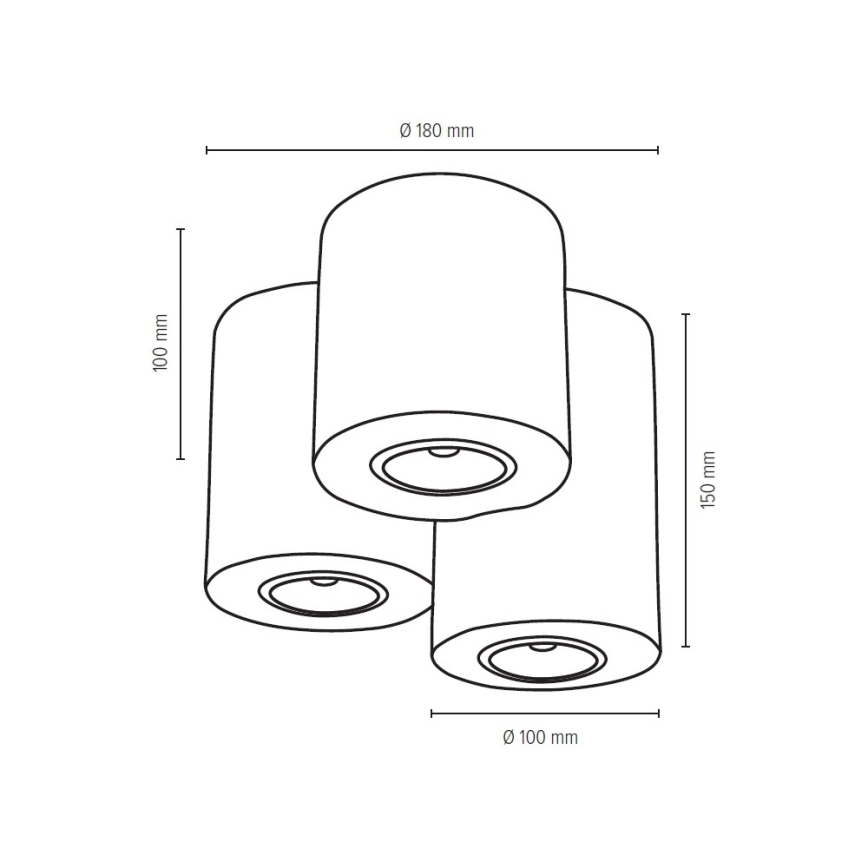 Iluminação de teto WOODDREAM 3xGU10/6W/230V carvalho - certificado por FSC