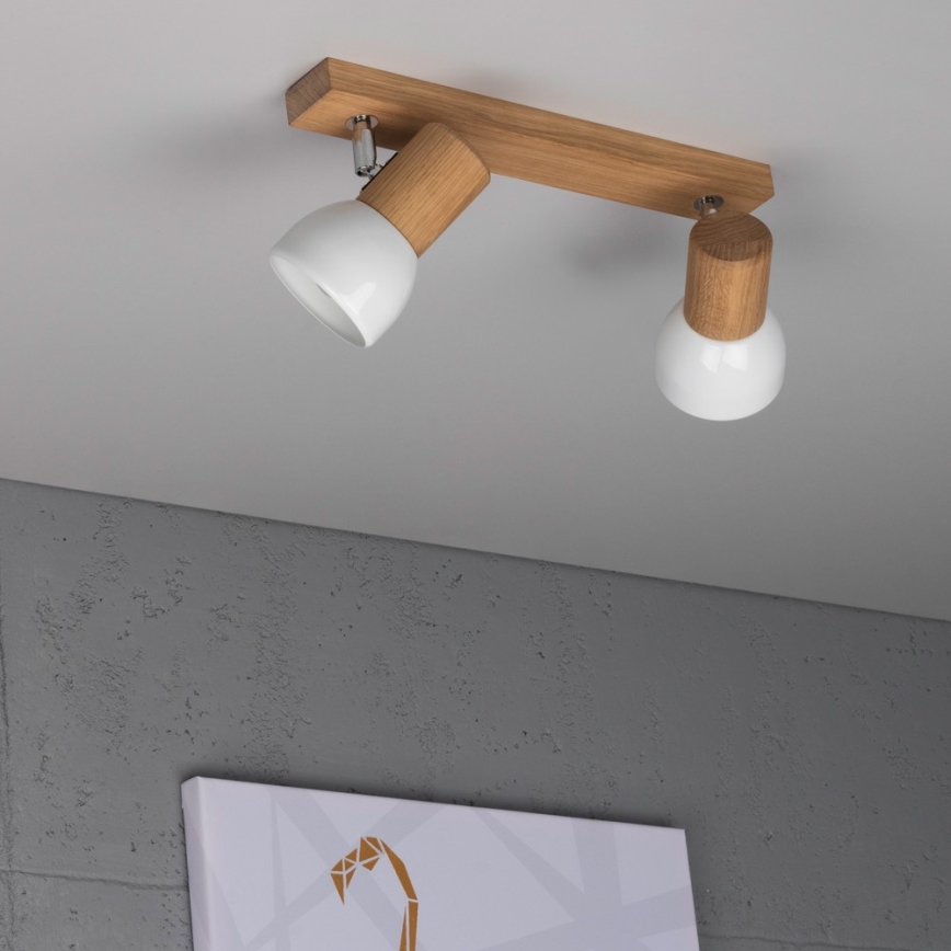 Foco SVENDA 2xE27/60W/230V carvalho - certificado por FSC