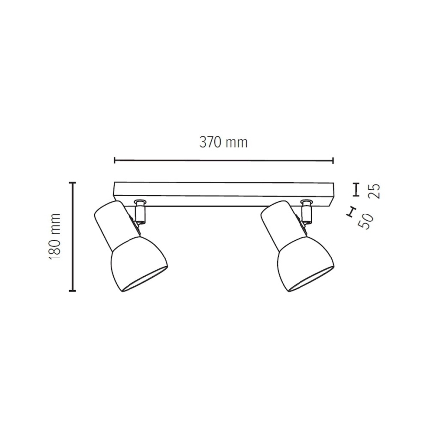 Foco SVENDA 2xE27/60W/230V carvalho - certificado por FSC