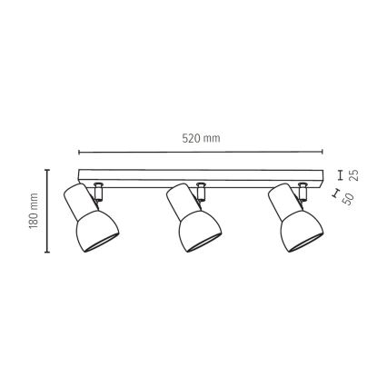 Foco SVENDA 3xE27/60W/230V bétula - certificado por FSC
