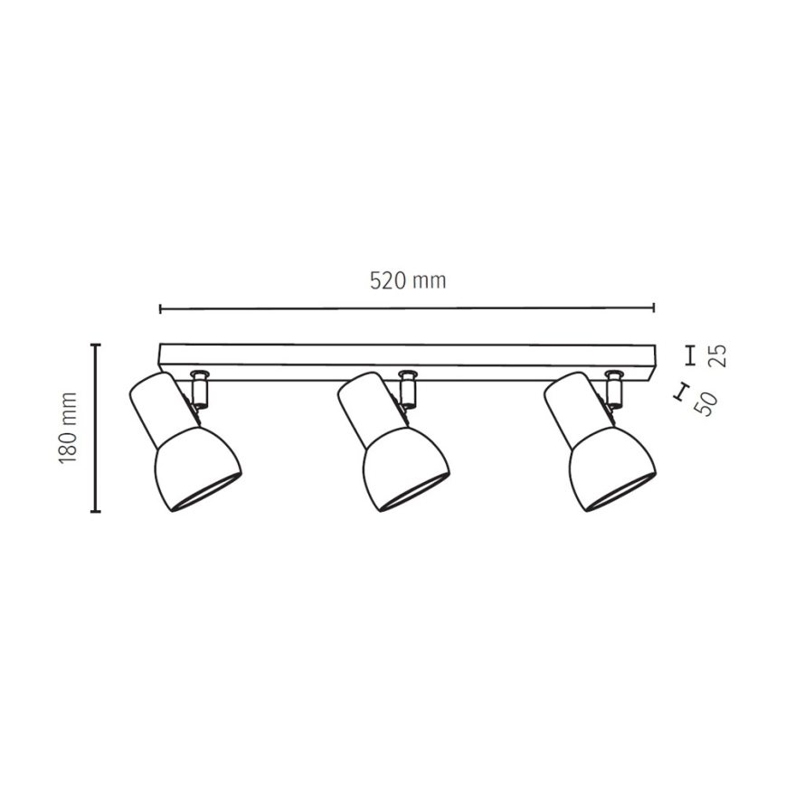 Foco SVENDA 3xE27/60W/230V bétula - certificado por FSC