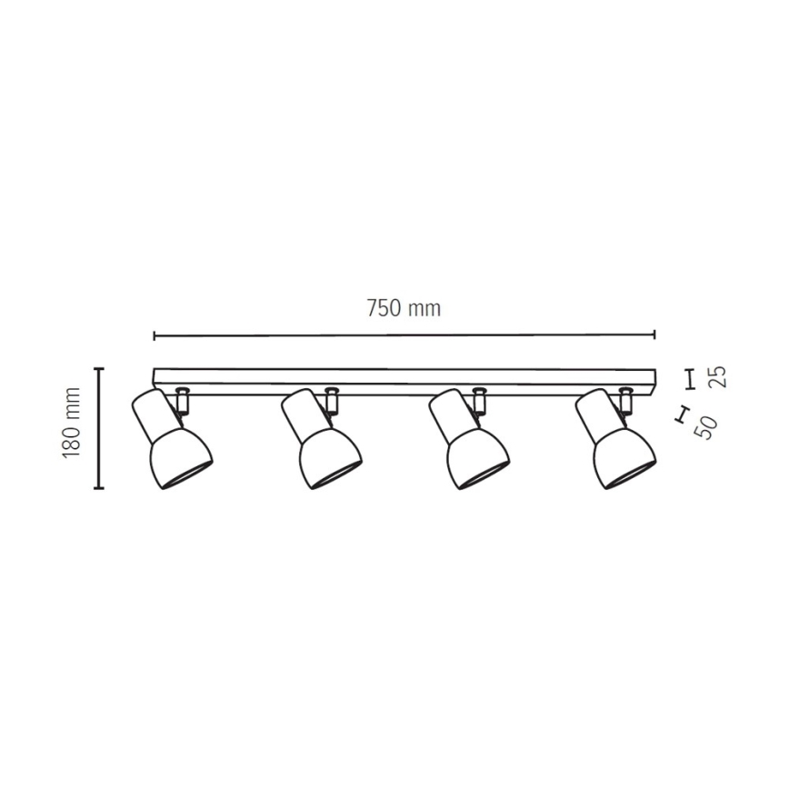 Foco SVENDA 4xE27/60W/230V carvalho - certificado por FSC