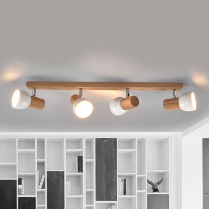 Foco SVENDA 4xE27/60W/230V carvalho - certificado por FSC