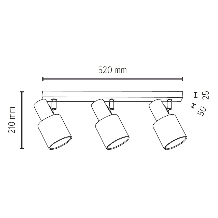Foco TREEHOUSE 3xE27/25W/230V carvalho - certificado por FSC