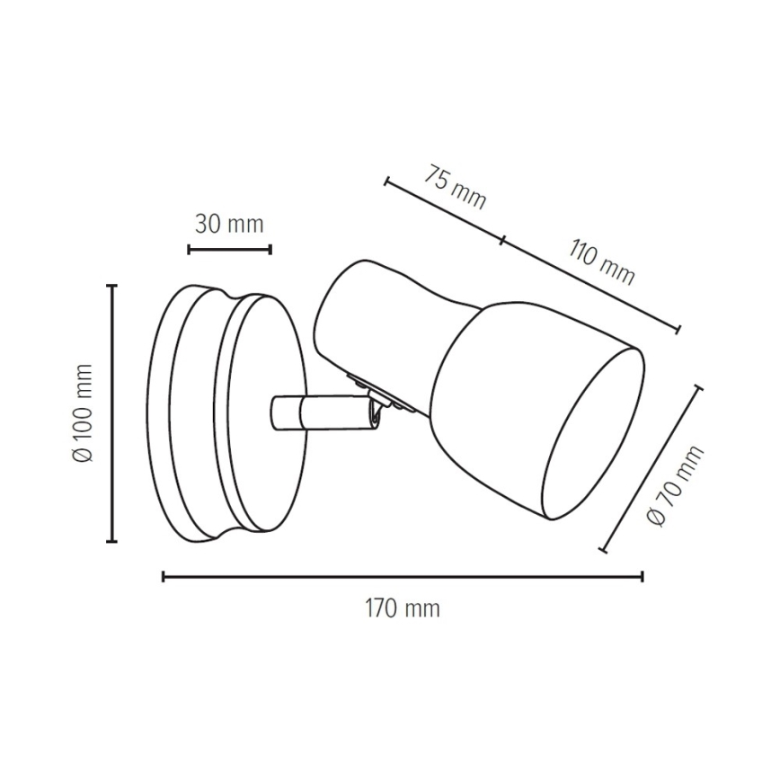 Foco de parede SVANTJE 1xE14/40W/230V faia - certificado por FSC